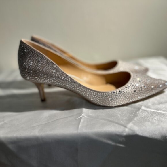 Jewel by Badgley Mischka Crystal Pointed Toe Heels - Picture 6 of 8